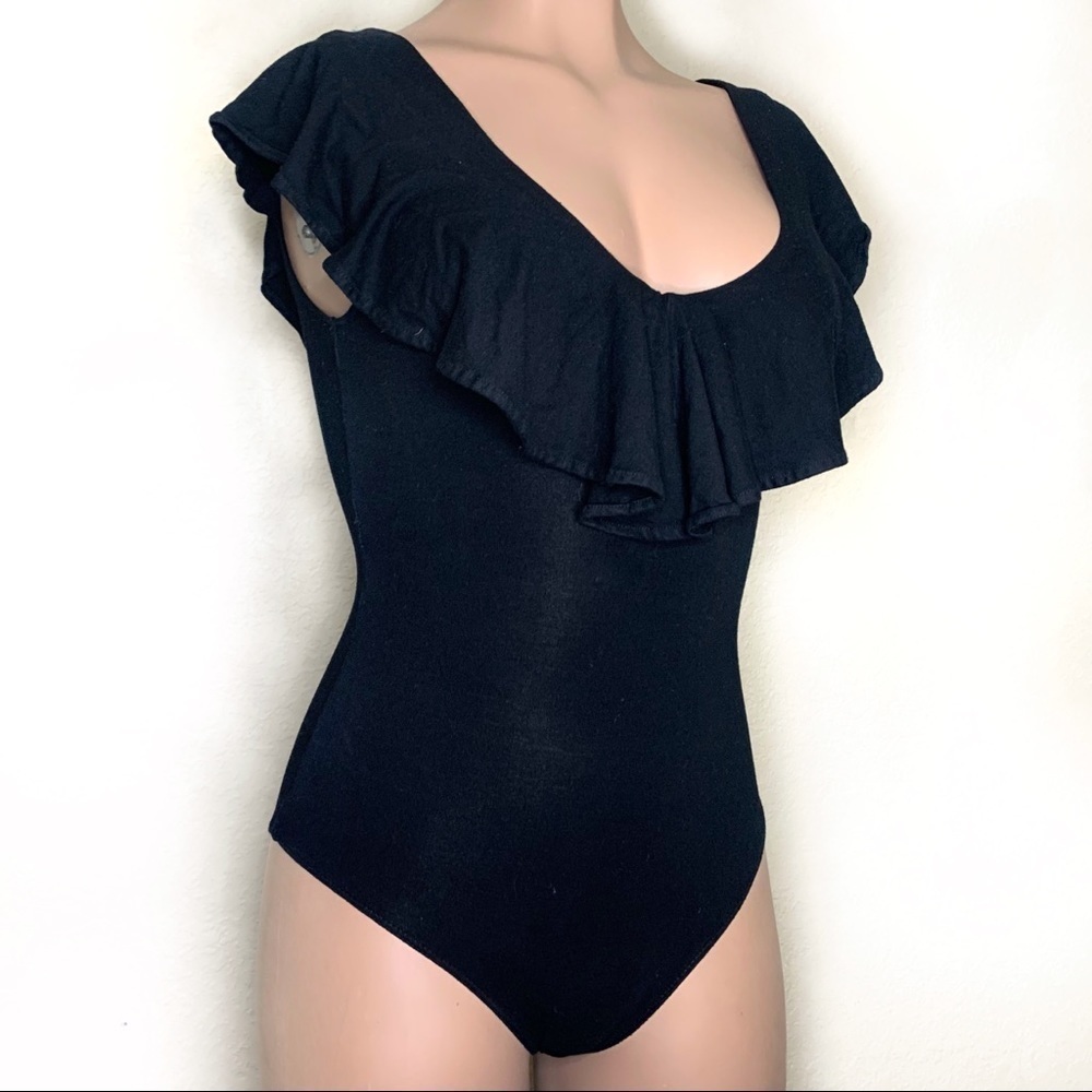 Anthropologie Little Black Bodysuit - Picture 2 of 7